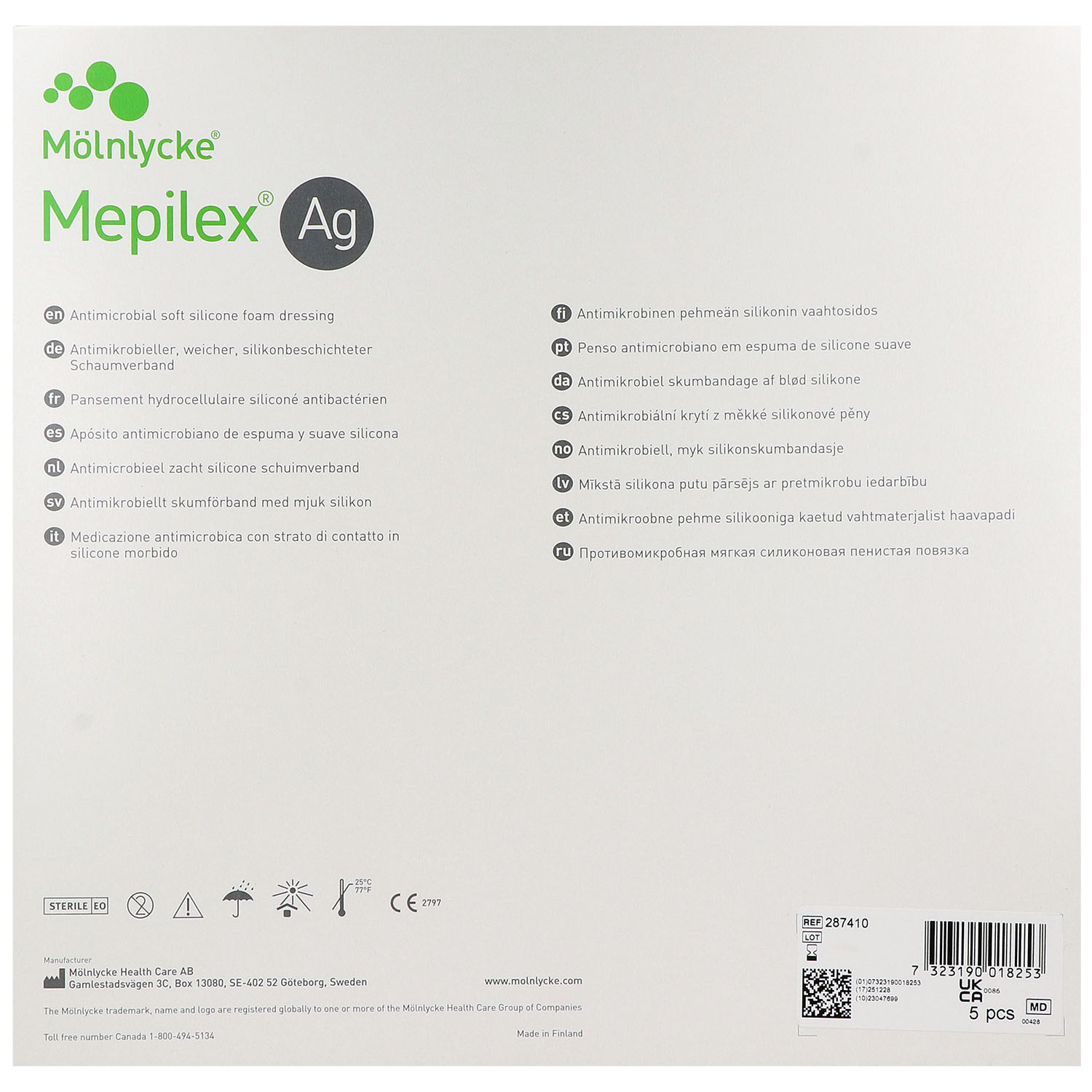 Mepilex Ag antimikrobieller Schaumverband mit Silber, steril