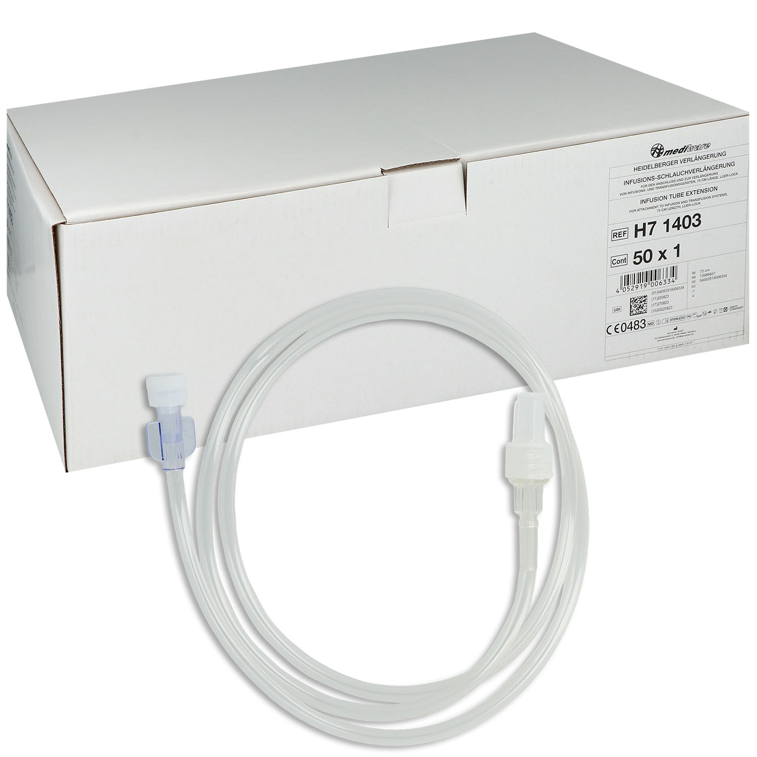 Heidelberger Verlängerungen Mediware Luer Lock-Anschluß 75 cm - 50 St.