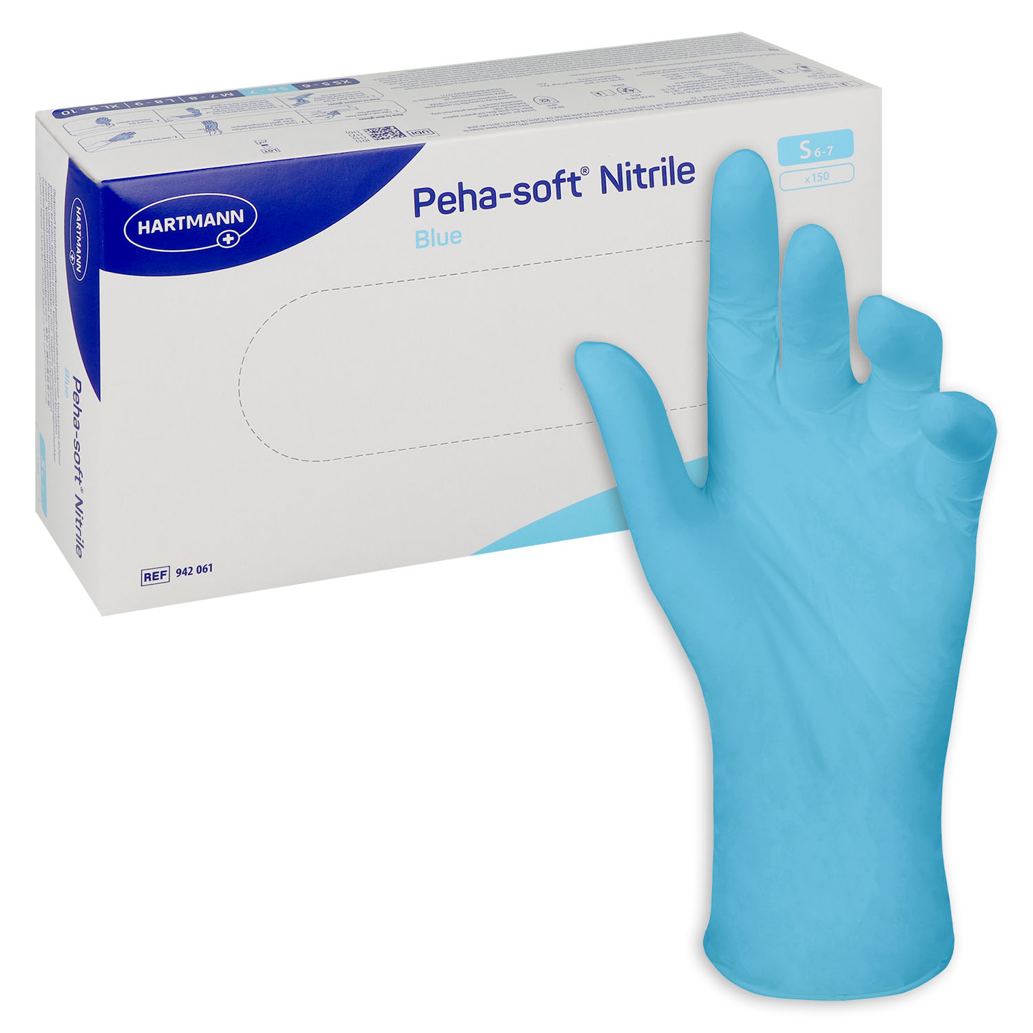 Peha-soft Nitrile Blue, unsteril, im Spenderkarton