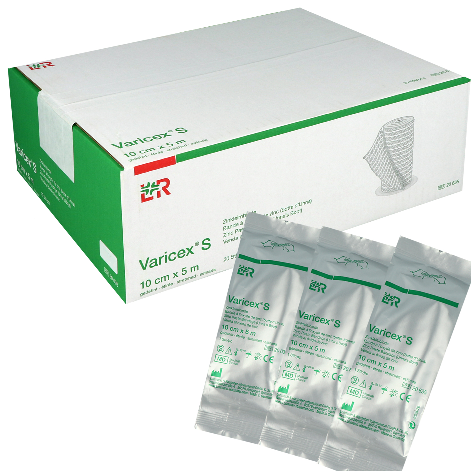 Varicex S 10 cm x 5 m Zinkleimbinde (20 Stück)