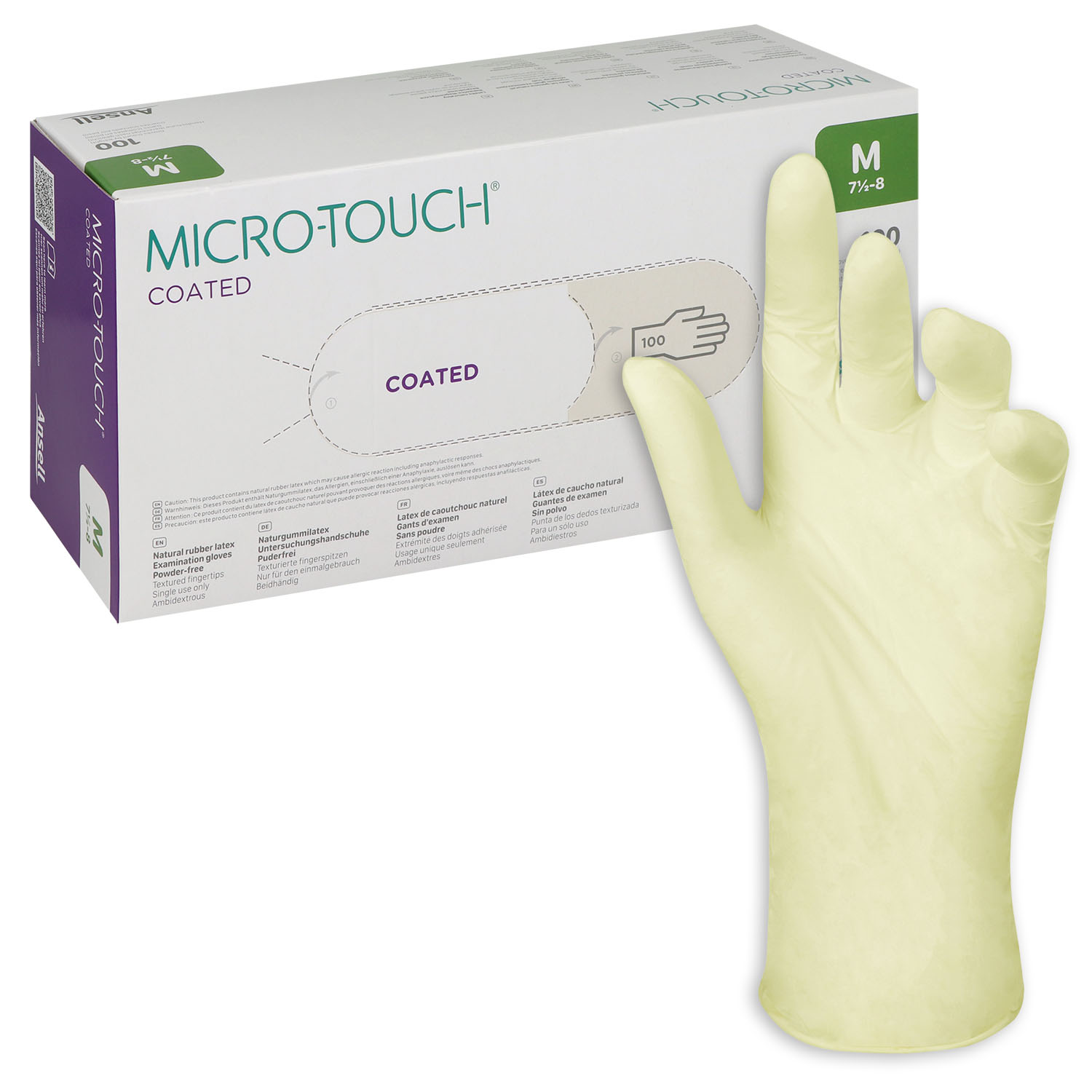 Ansell Micro Touch Coated - Latex-Untersuchungshandschuhe, puderfrei