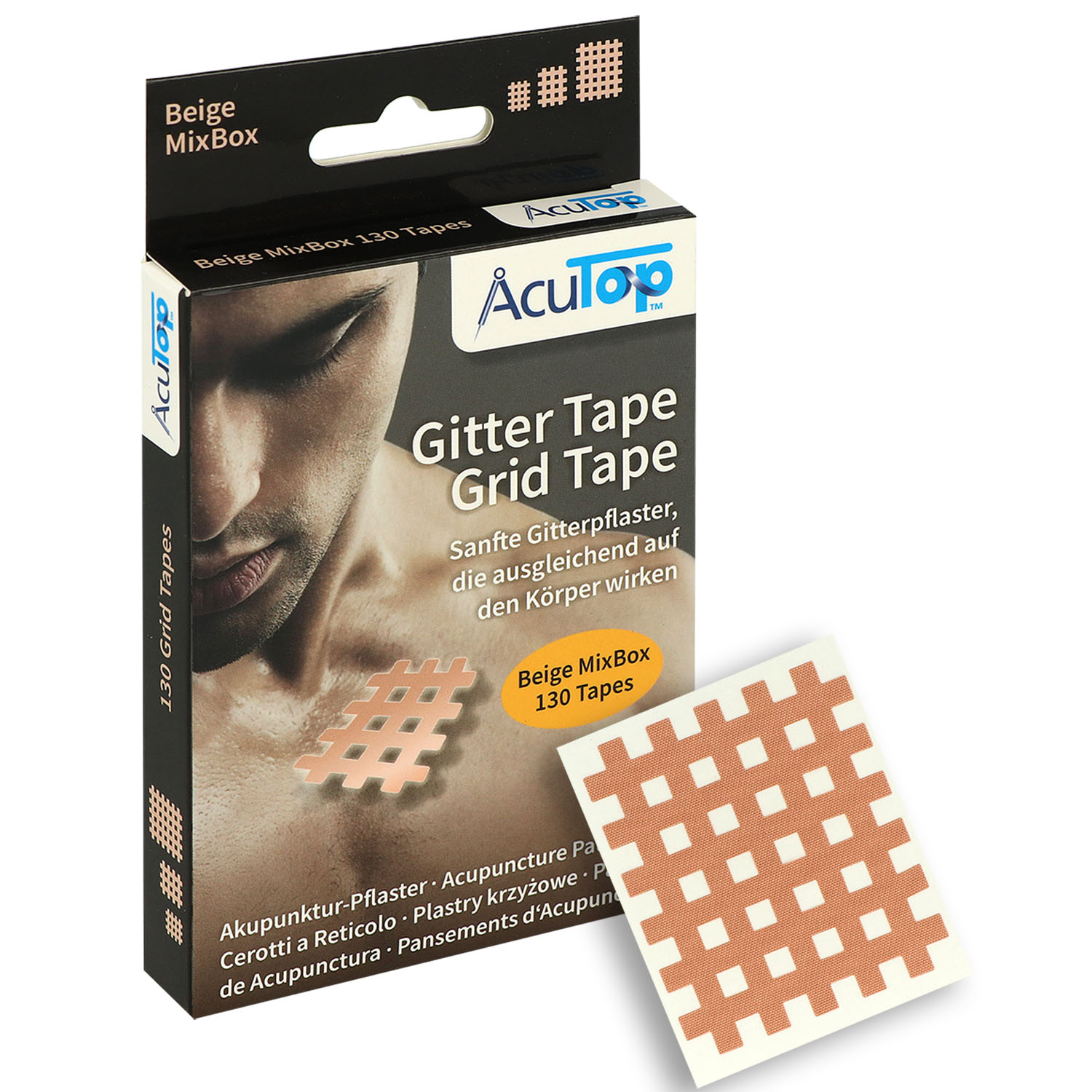 AcuTop Gitter Tape Typ ABC MixBox beige - 130 Stück