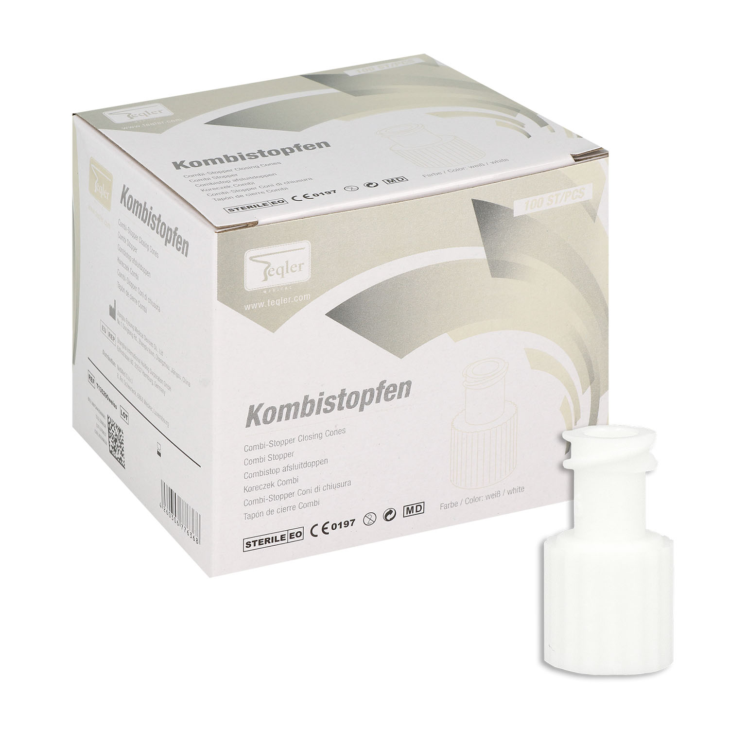 Teqler Kombistopfen weiß - 100 St.