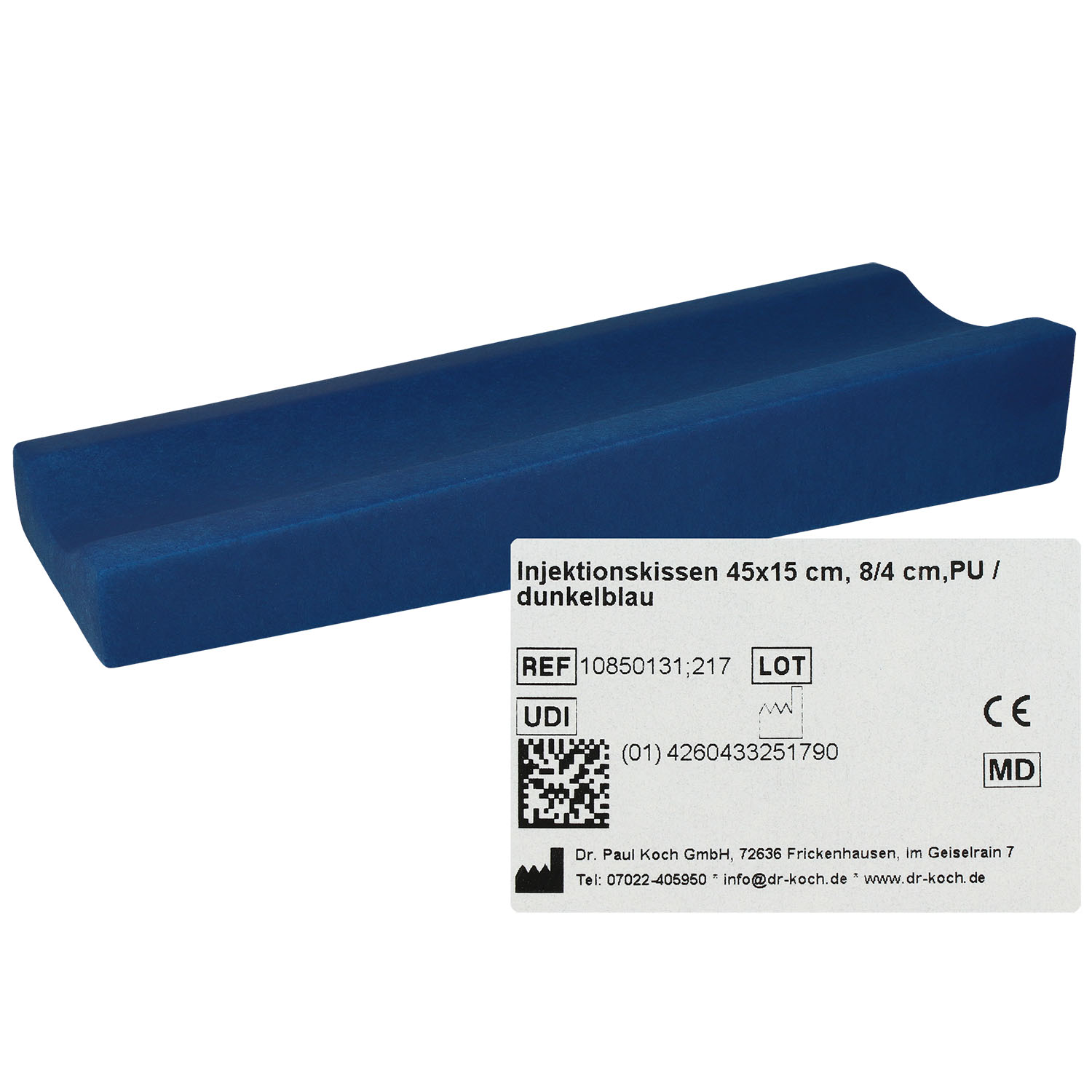 Injektionskissen Ava, PU-beschichtet 45 x 15 cm - dunkelblau