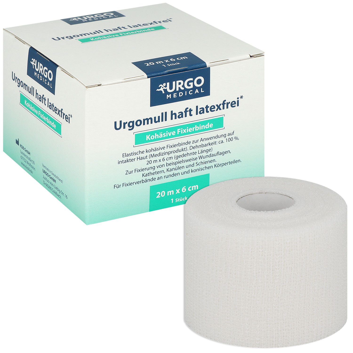Urgomull haft latexfrei Fixierbinden weiß