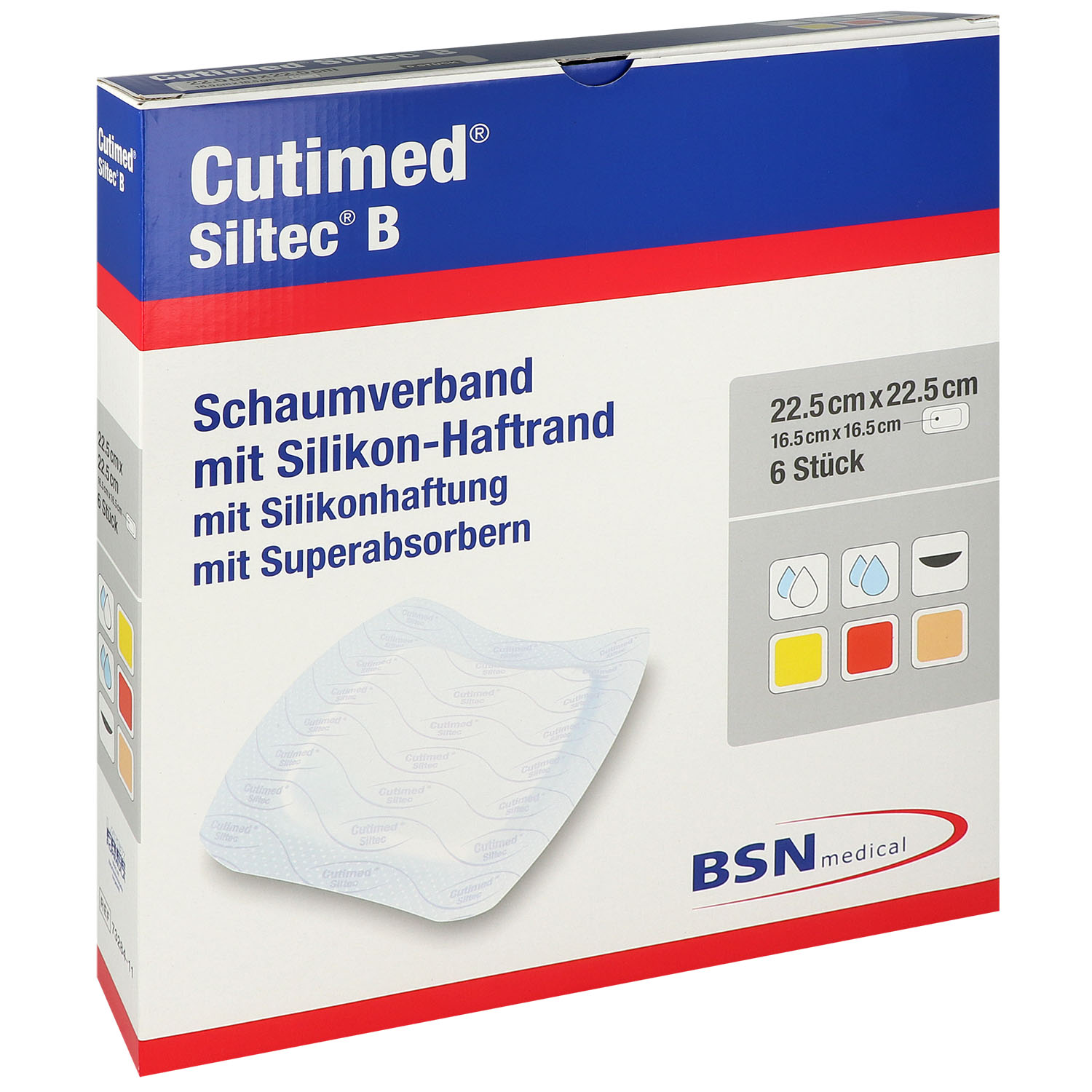 Cutimed Siltec B, hochabsorbierender Schaumverband