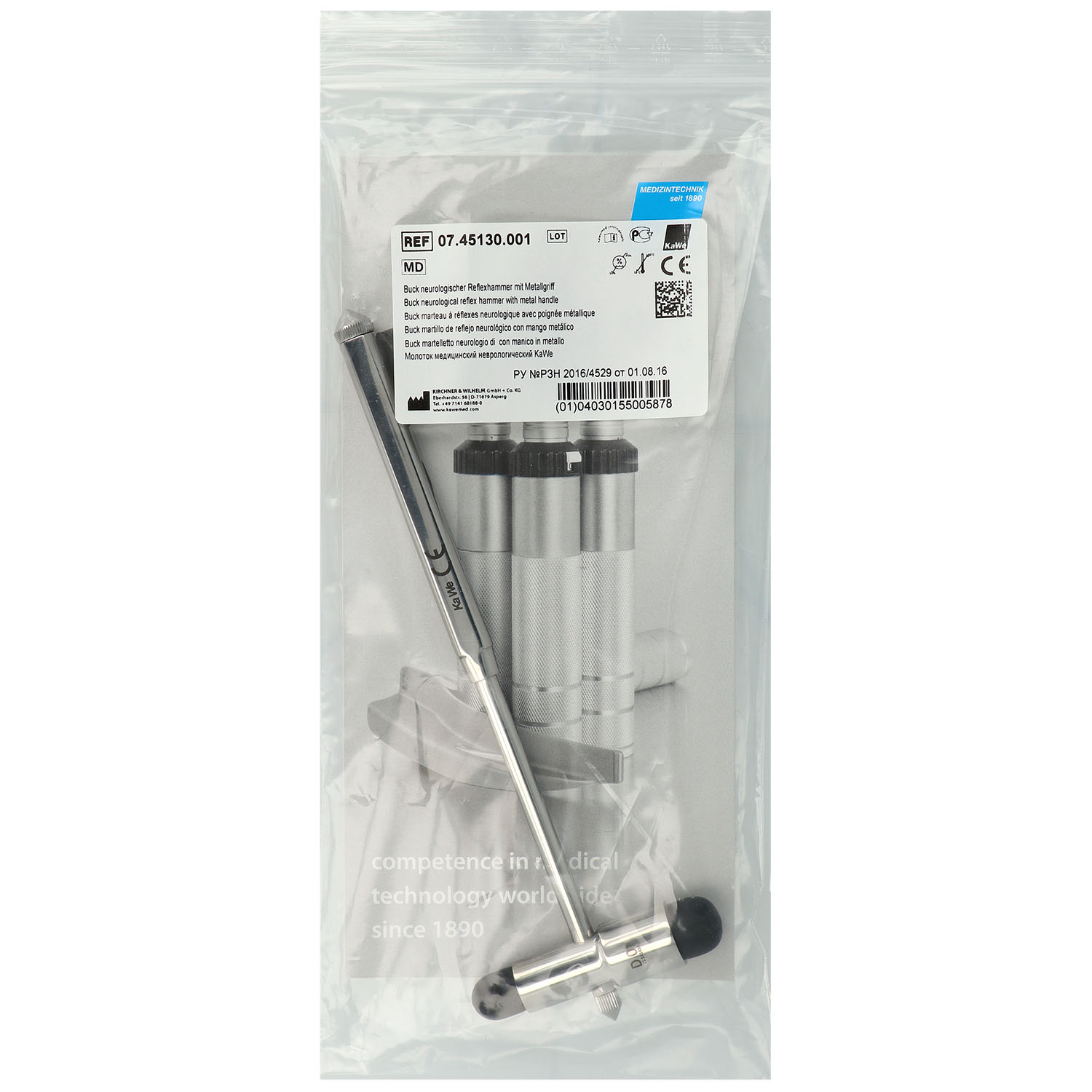 Reflexhammer nach Buck mit Pinsel und Nadel 100g