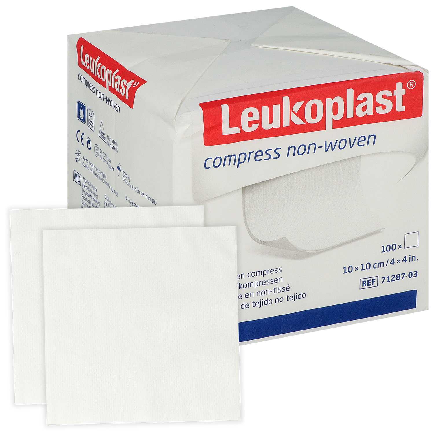 LEUKOPLAST compress non-woven Vlieskompressen  unsteril 4-lagig