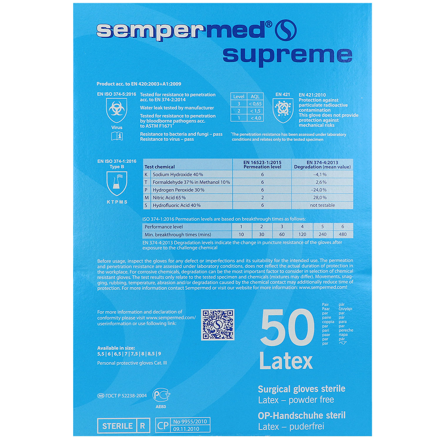 Sempermed Supreme OP-Handschuhe steril puderfrei