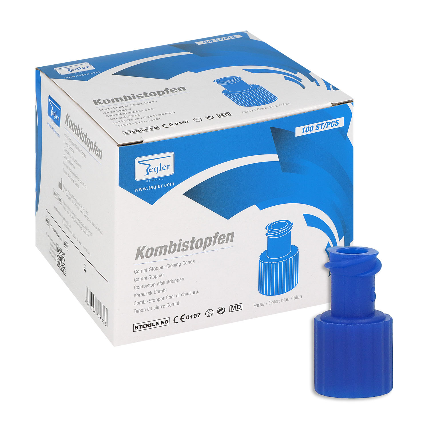 Teqler Kombistopfen blau - 100 St.