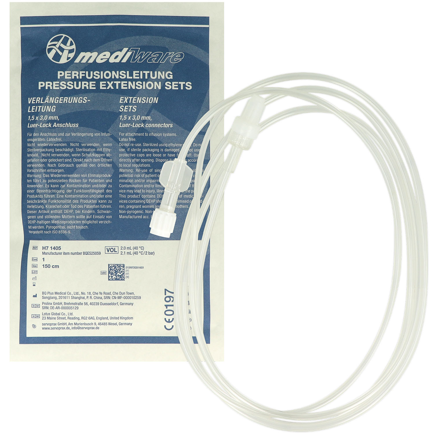 Infusions- / Perfusionsleitung 150 cm - 100 St. - Luer-Lock Anschluss