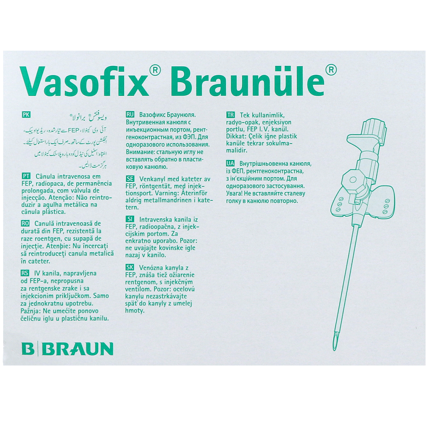 Vasofix Braunüle, Venenverweilkanülen mit Zuspritzport und FEP-Katheter