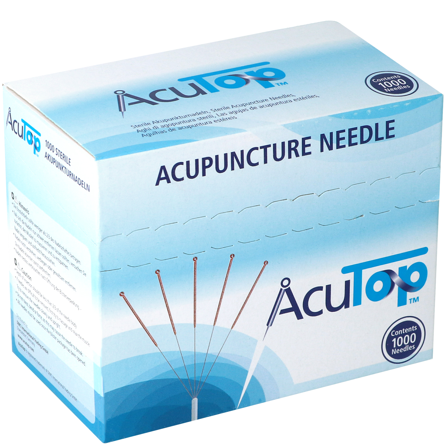 Akupunkturnadeln AcuTop Typ 5CB, mit Kupferwendelgriff, silikonisiert, 1000 St.
