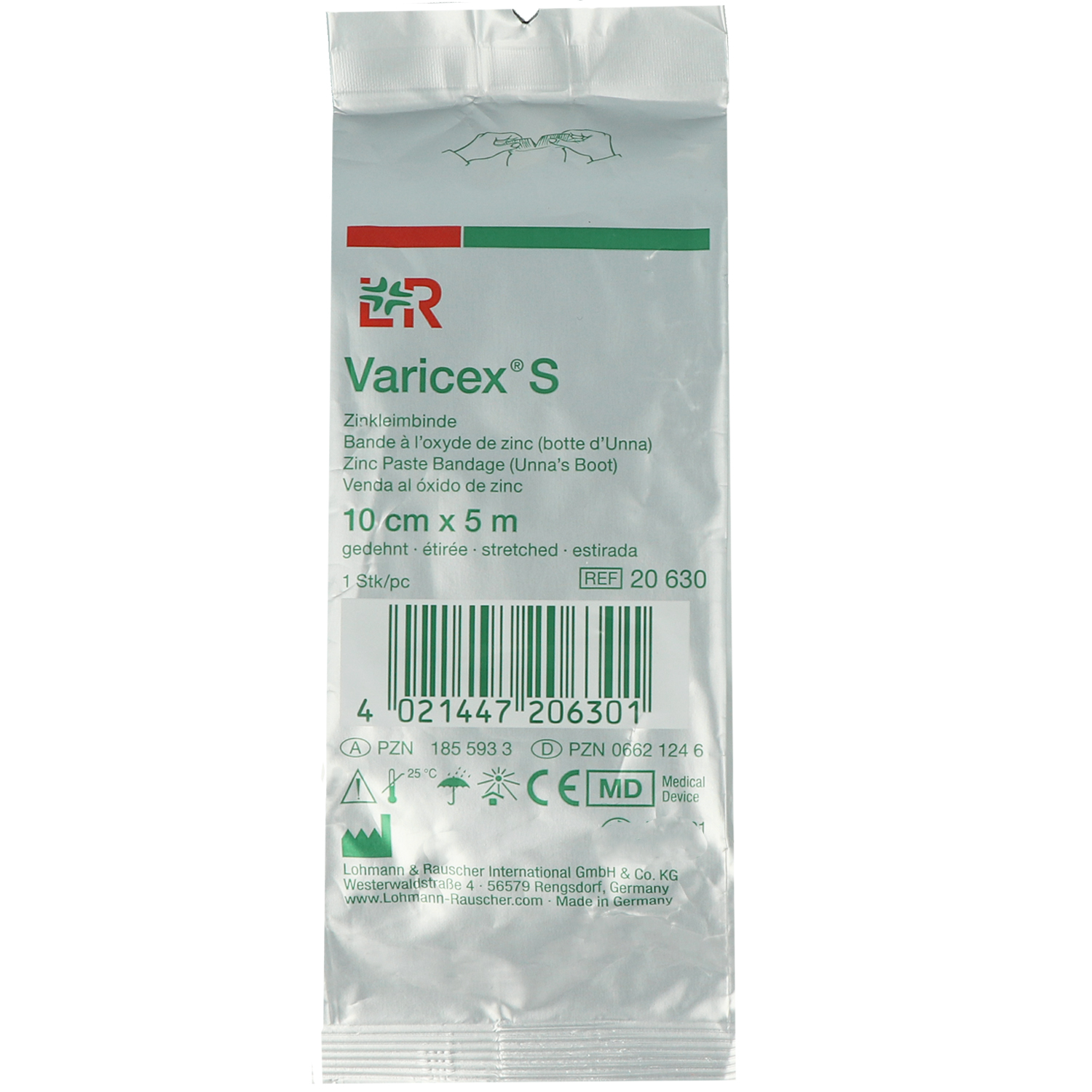 Varicex S 10 cm x 5 m Zinkleimbinde (1 Stück)