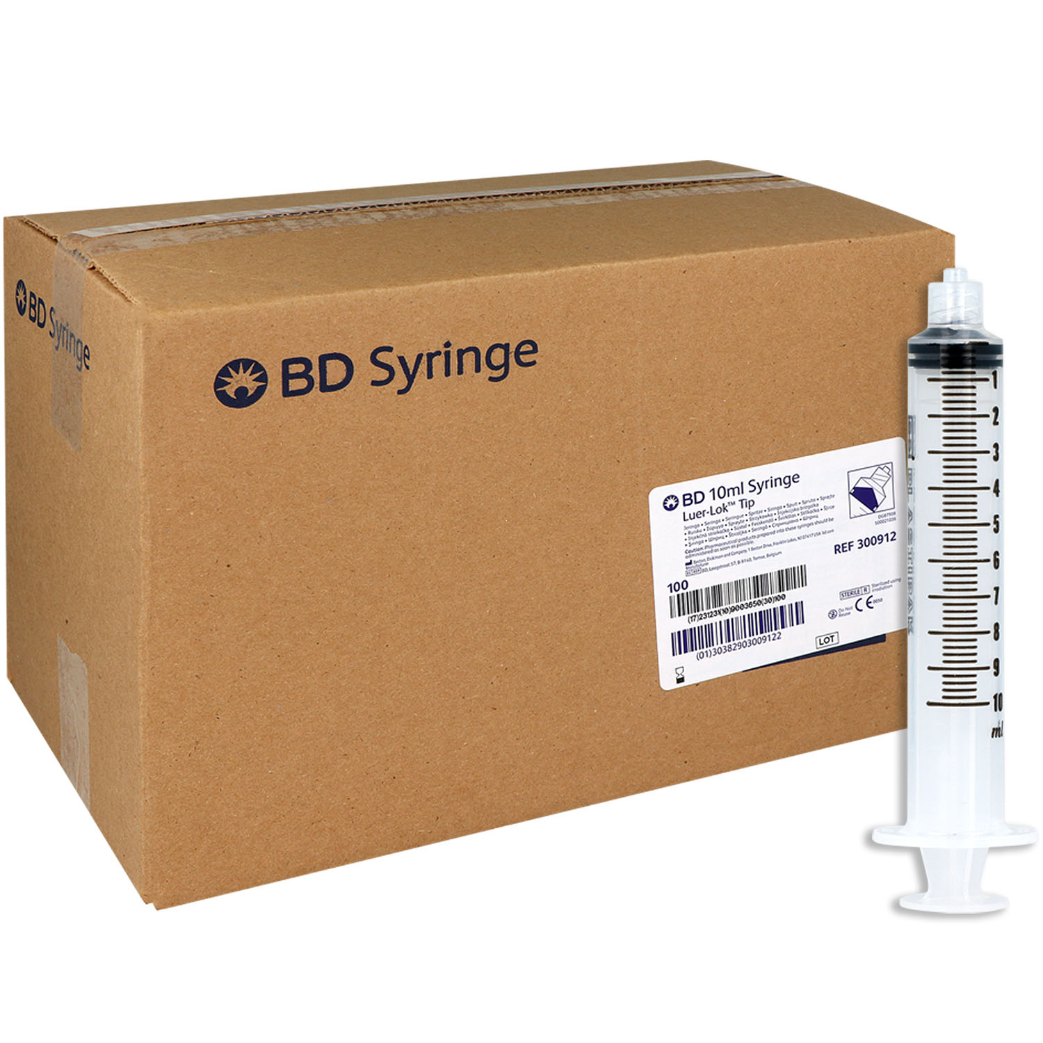 BD Syringe Plastipak Einmal-Spritze zentrisch - Luer Lock - 10 ml x 100 St.