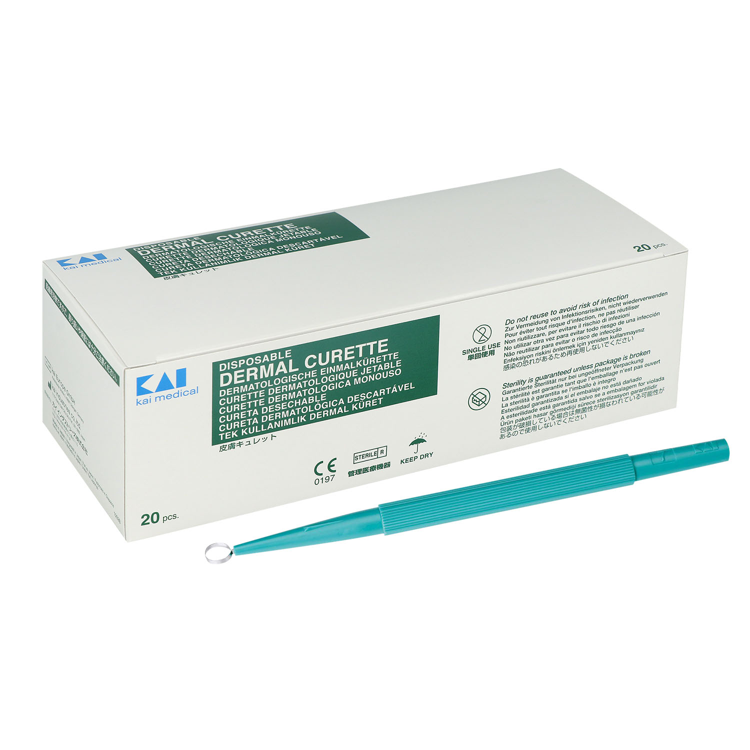 Kai Hautkürette Dermal Curette 4 mm - 20 St.