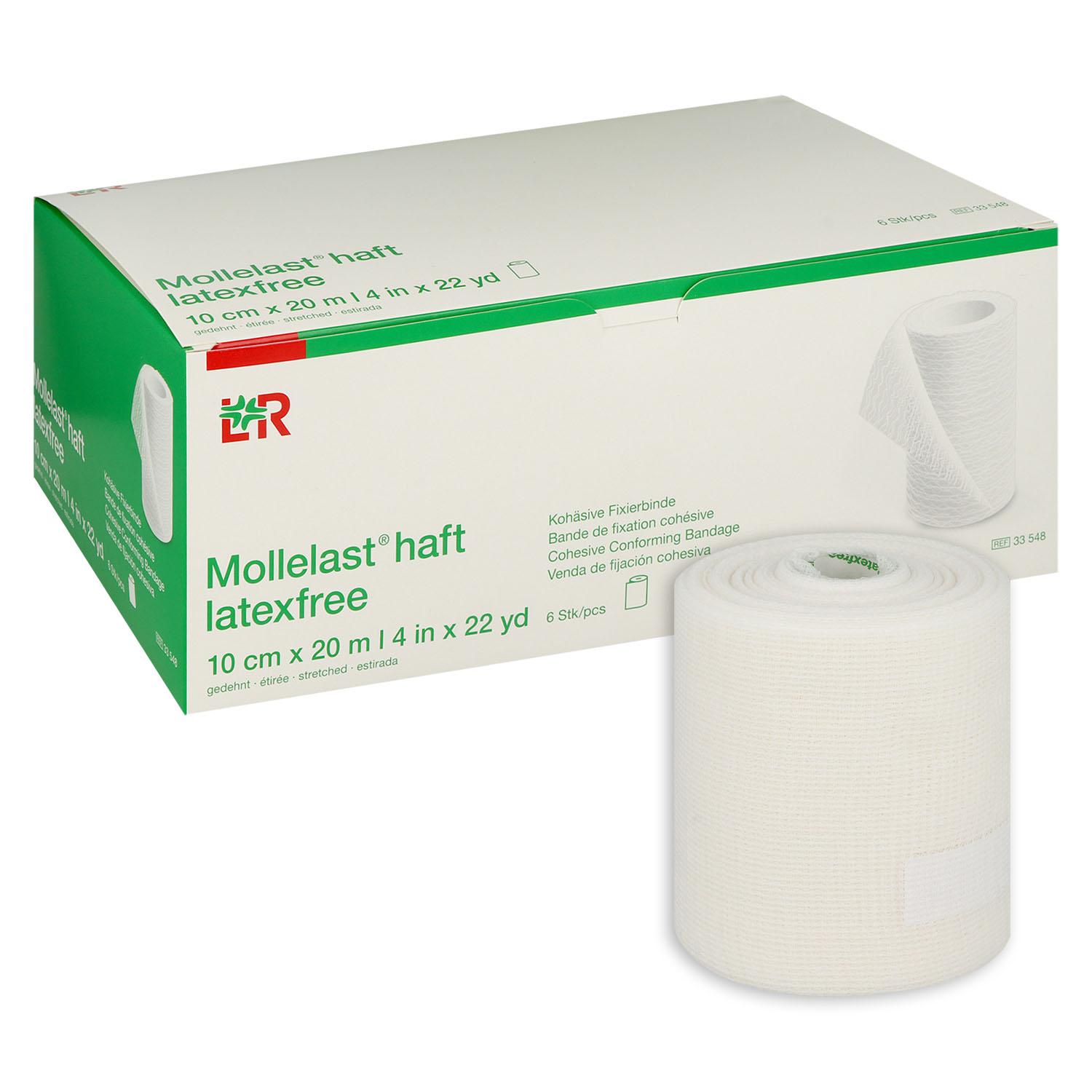Mollelast haft Fixierbinden latexfrei weiß