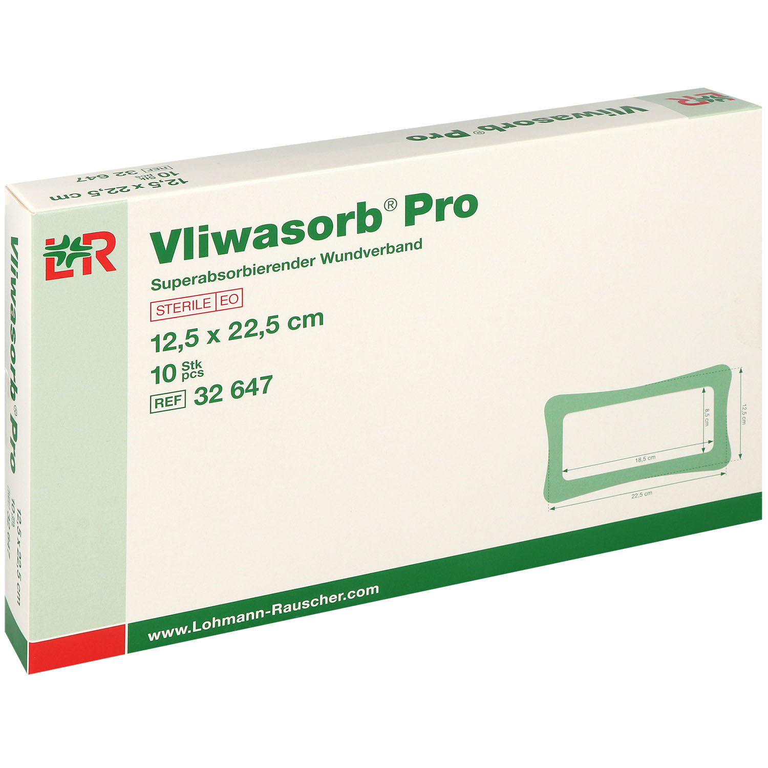 Vliwasorb Pro Superabsorbierender Wundverband - 12.5 x 22.5 cm - 10 St.