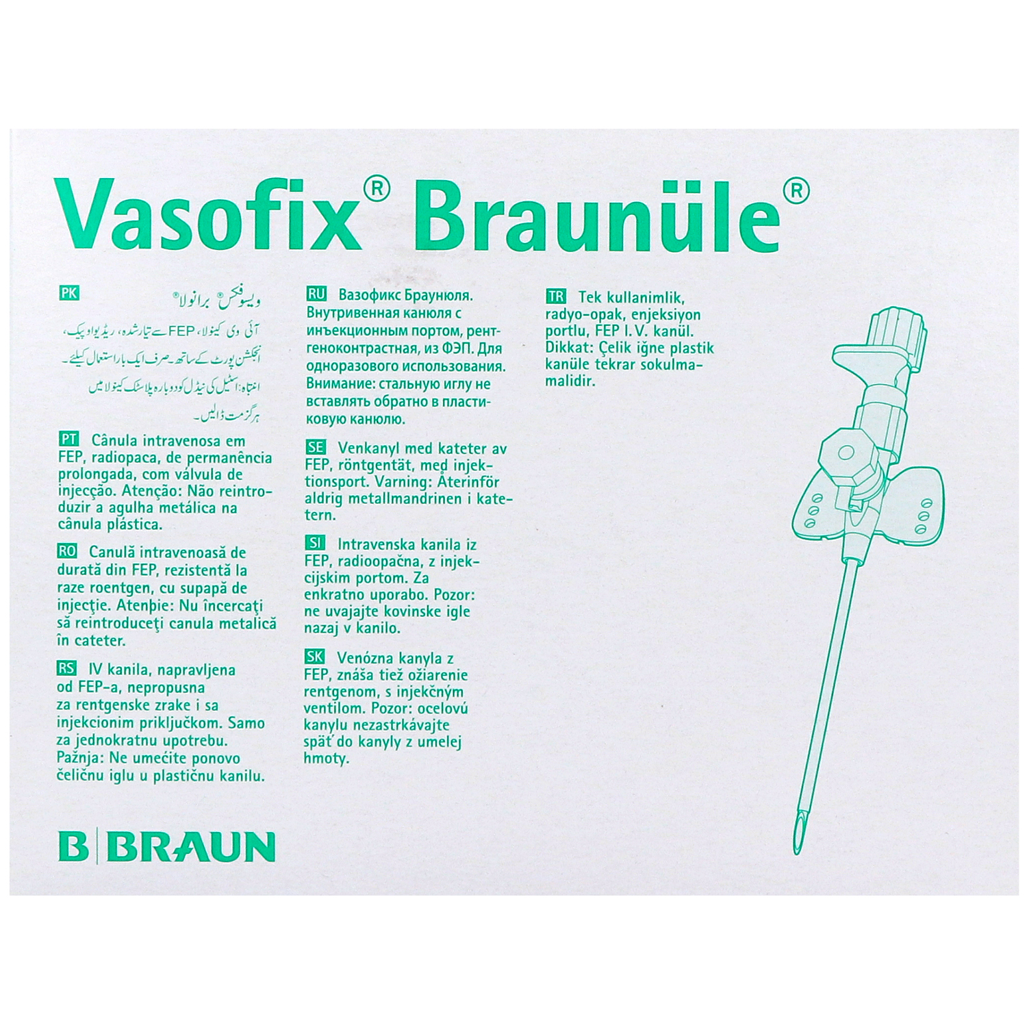Vasofix Braunüle, Venenverweilkanülen mit Zuspritzport und FEP-Katheter