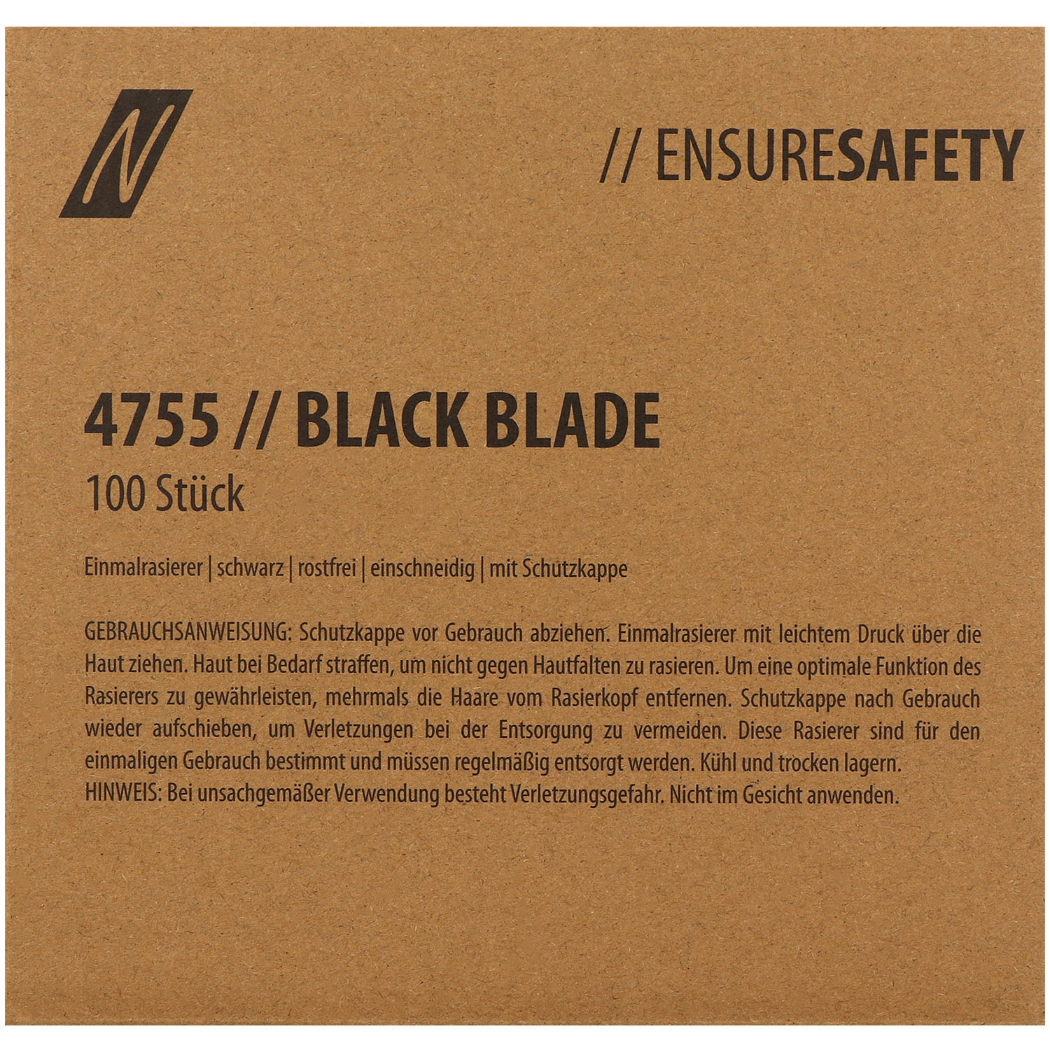 Nitras Black Blade schwarze Einwegrasierer