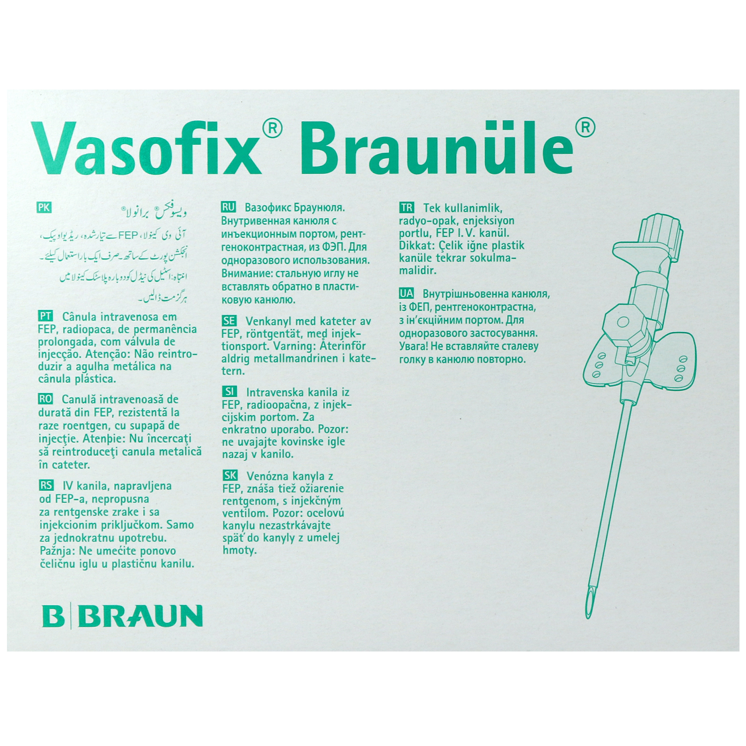 Vasofix Braunüle, Venenverweilkanülen mit Zuspritzport und FEP-Katheter