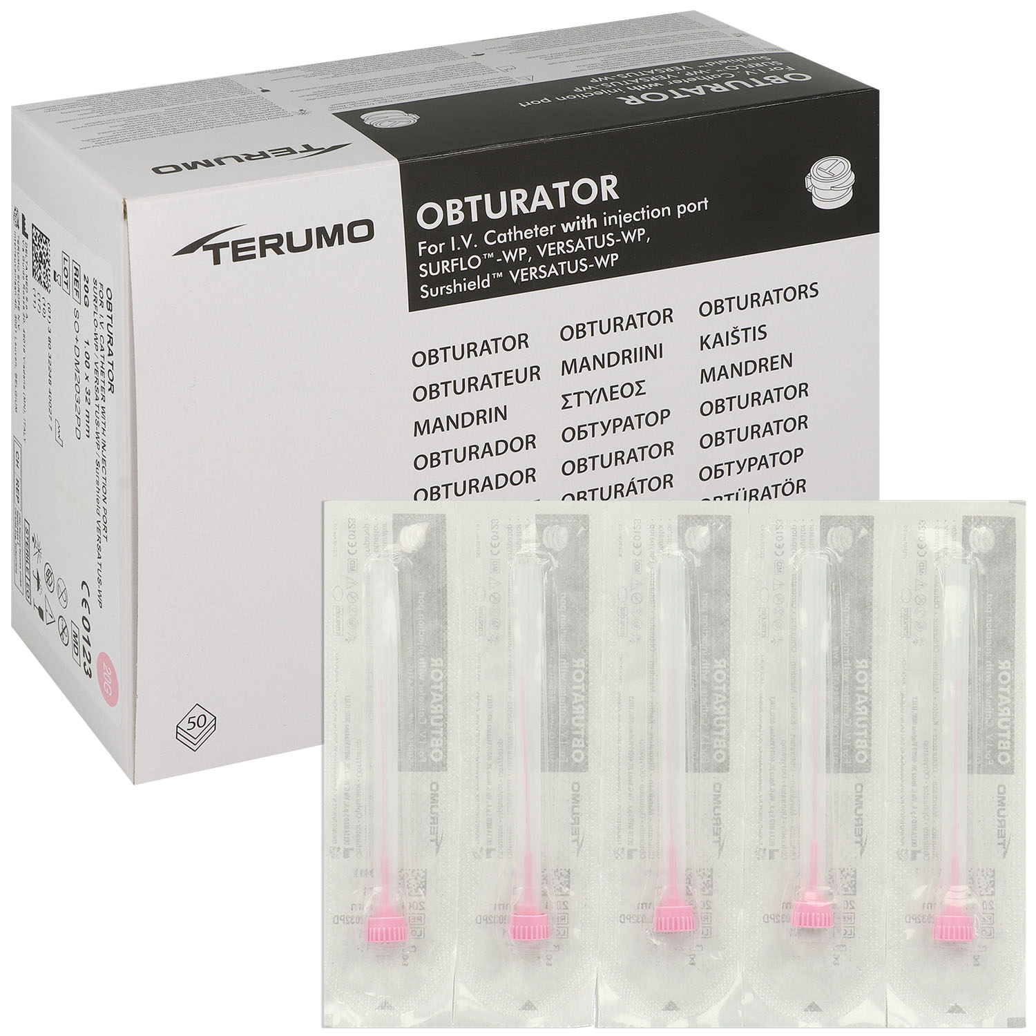 Terumo Mandrin für Venenverweilkanülen 20 G x 32 mm - rosa - 50 St.