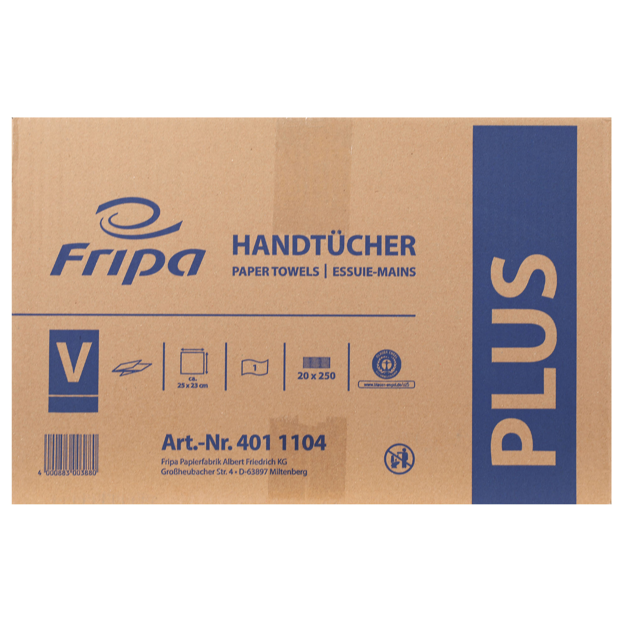 Falthandtücher 1-lagig natur 100 % Recycling