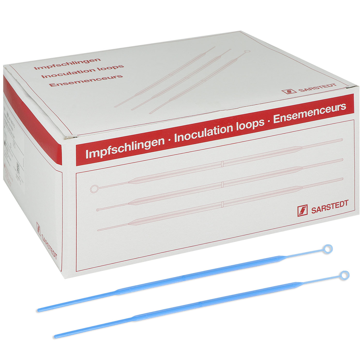 Impfschlinge, Aufnahmevolumen: 10 μl, Material: PS, blau, steril, 50 x 10 Stück/Blister