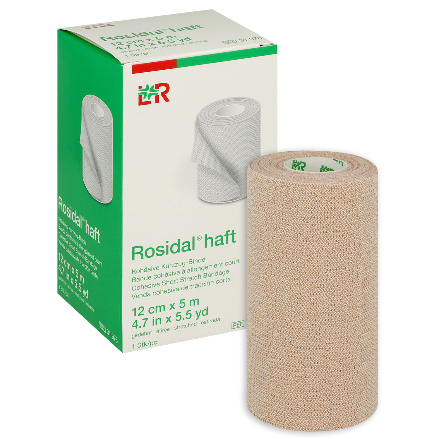 Rosidal haft kohäsive Kurzzugbinde, unsteril