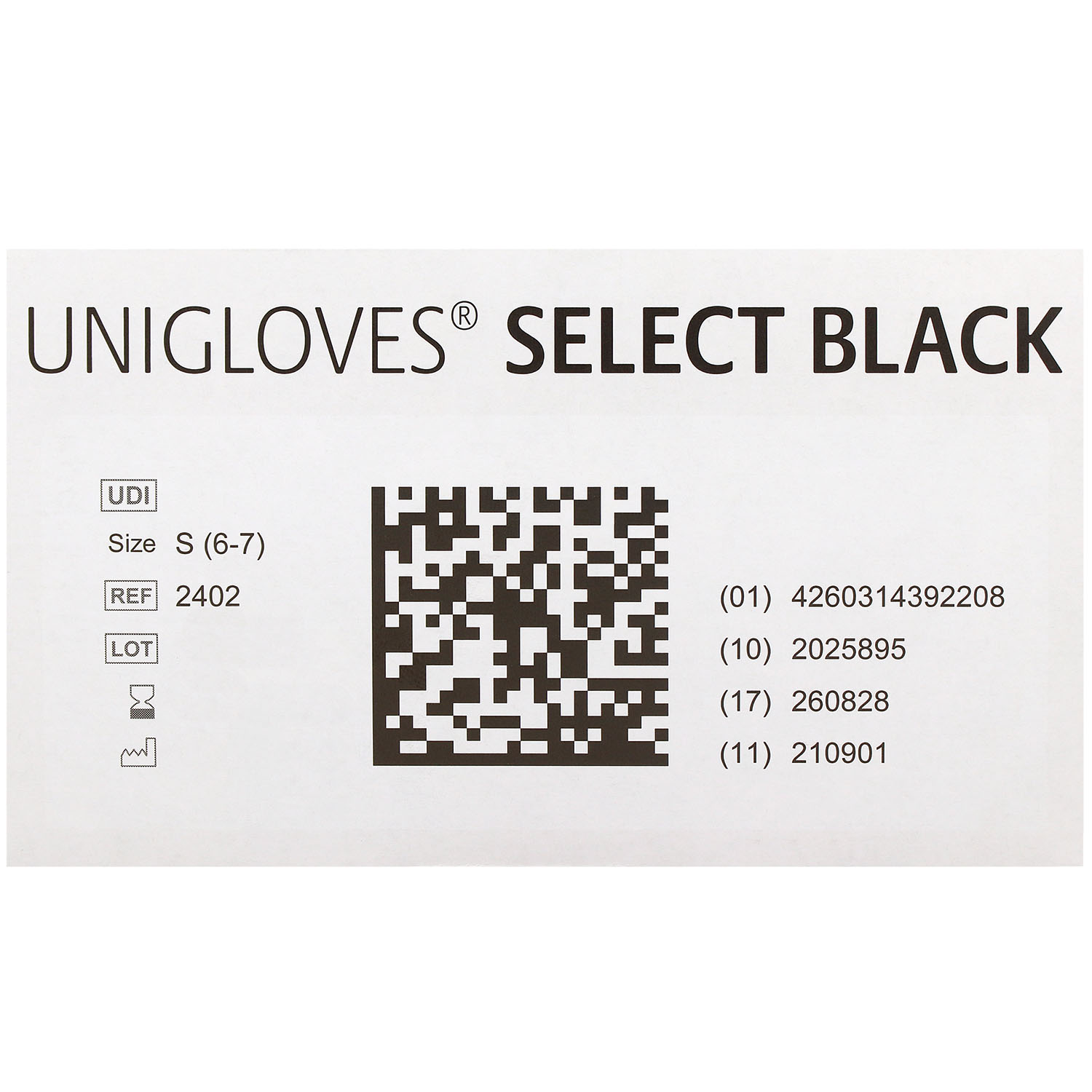 Unigloves SELECT BLACK Latexhandschuhe, puderfrei,  schwarz