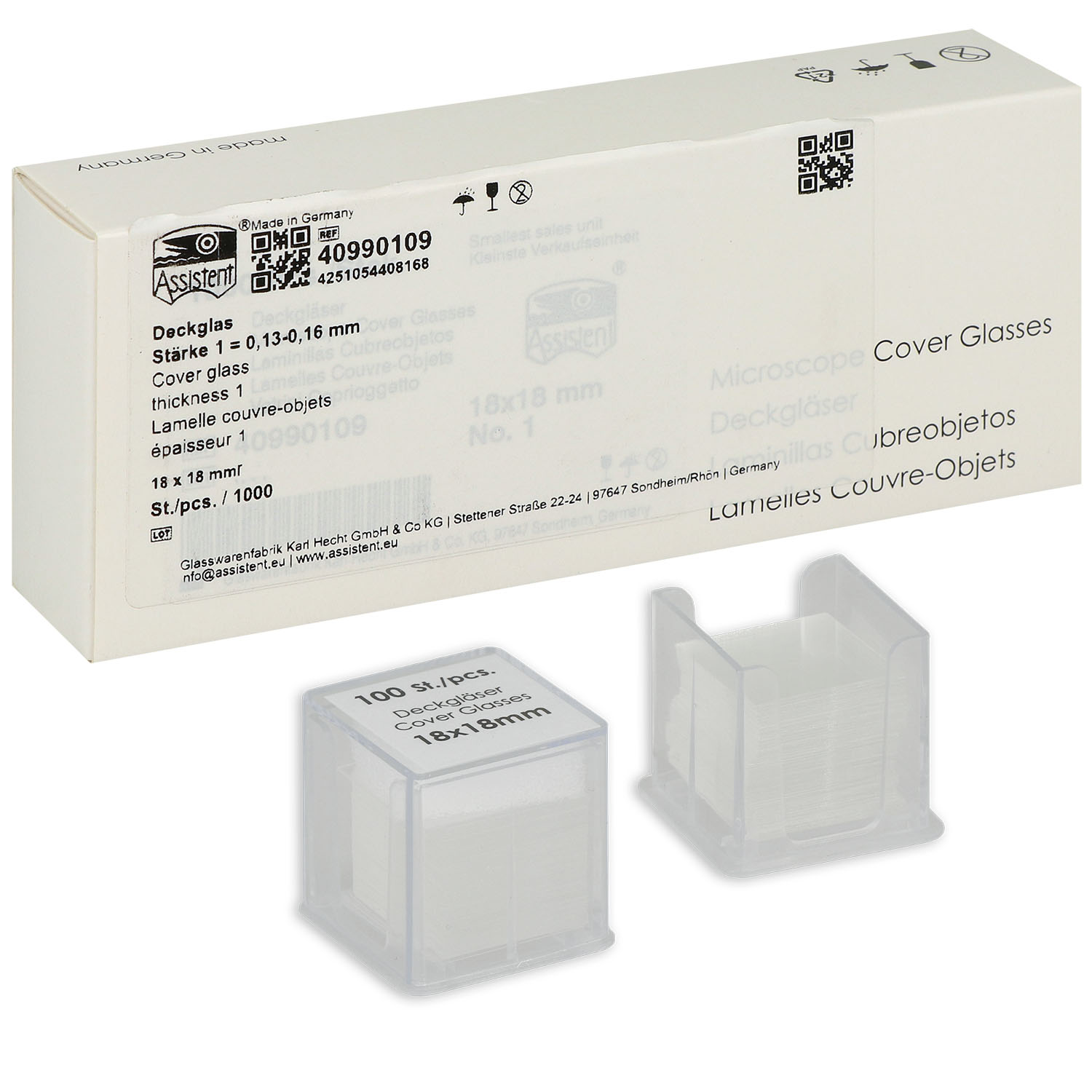 Deckgläser für Mikroskopie, Stärke 1