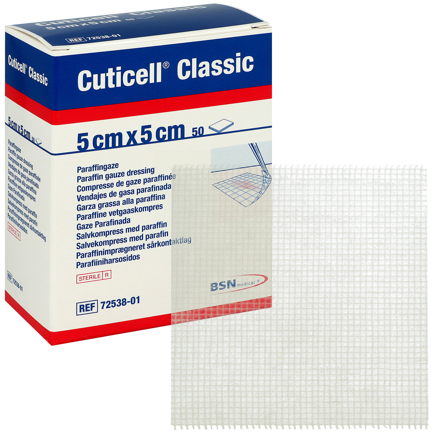 Cuticell Classic Wundgaze 5 x 5 cm - 50 Stück