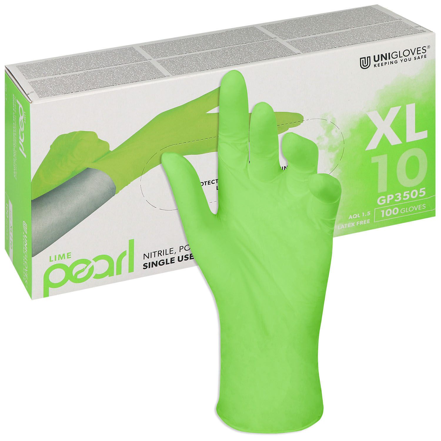 Unigloves GREEN PEARL Nitrilhandschuhe, puderfrei, grün