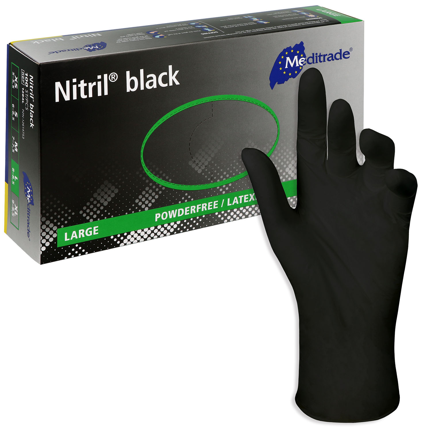 Nitril Black Nitrilhandschuhe puderfrei schwarz - Gr. L