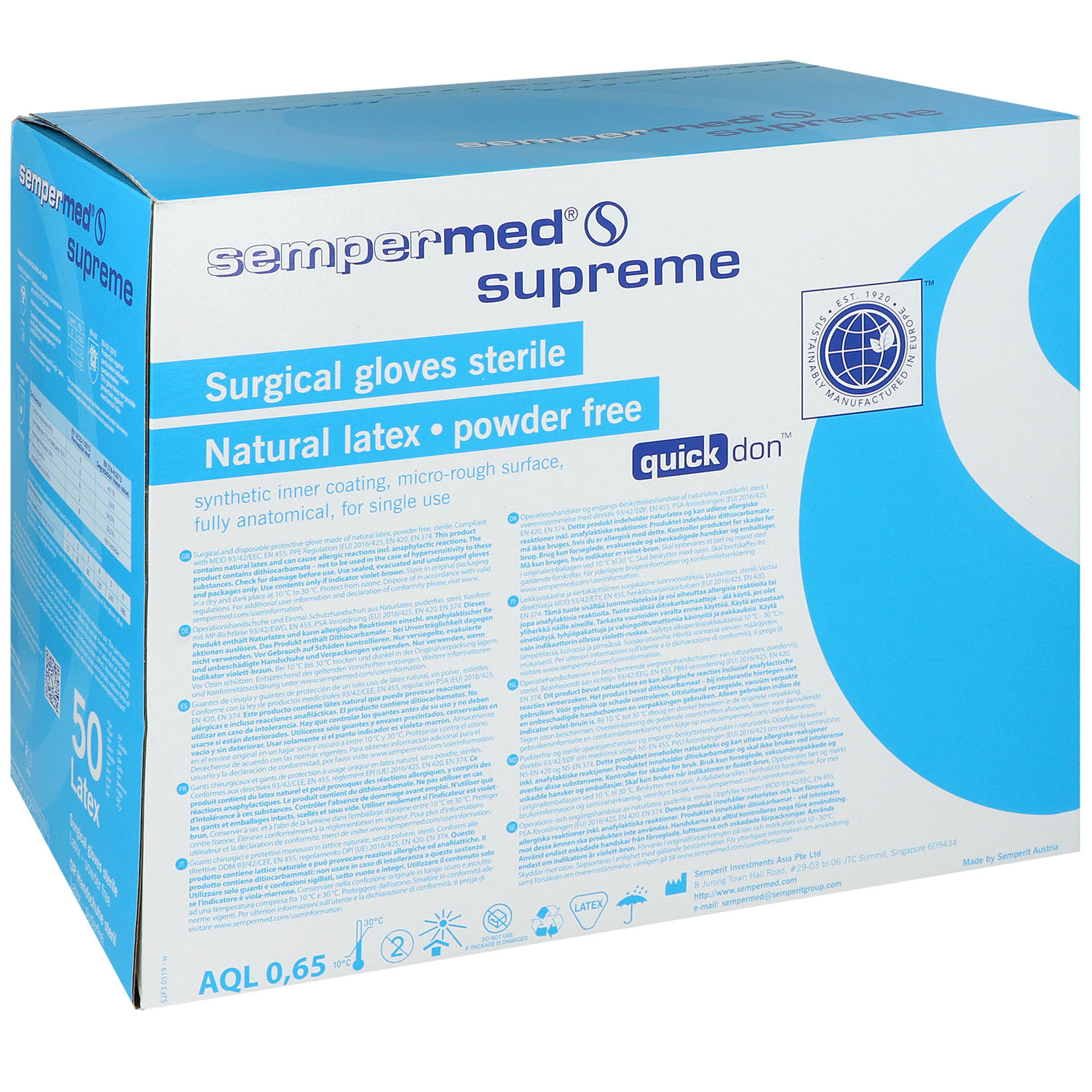 Sempermed Supreme OP-Handschuhe Gr. 8 - 50 St.