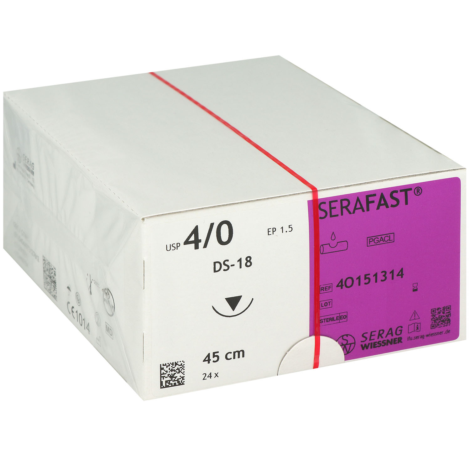 Serafast ungefärbt monofil DS-18 - 18 mm - 4/0 - 45 cm - 4O151314 - 24 St.