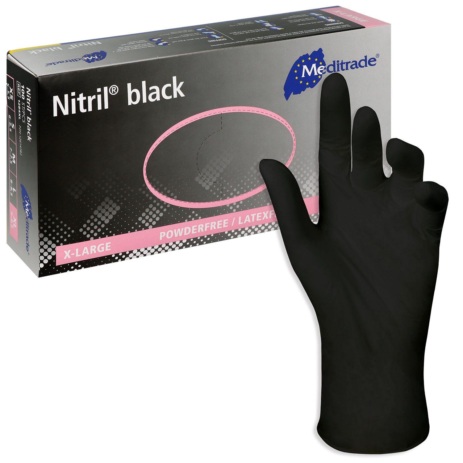 Nitril Black Nitrilhandschuhe puderfrei schwarz - Gr. XL