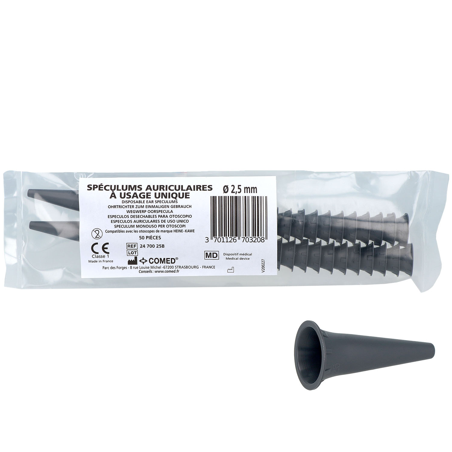 Einmal-Ohrtrichter 2.5 mm 50 Stück