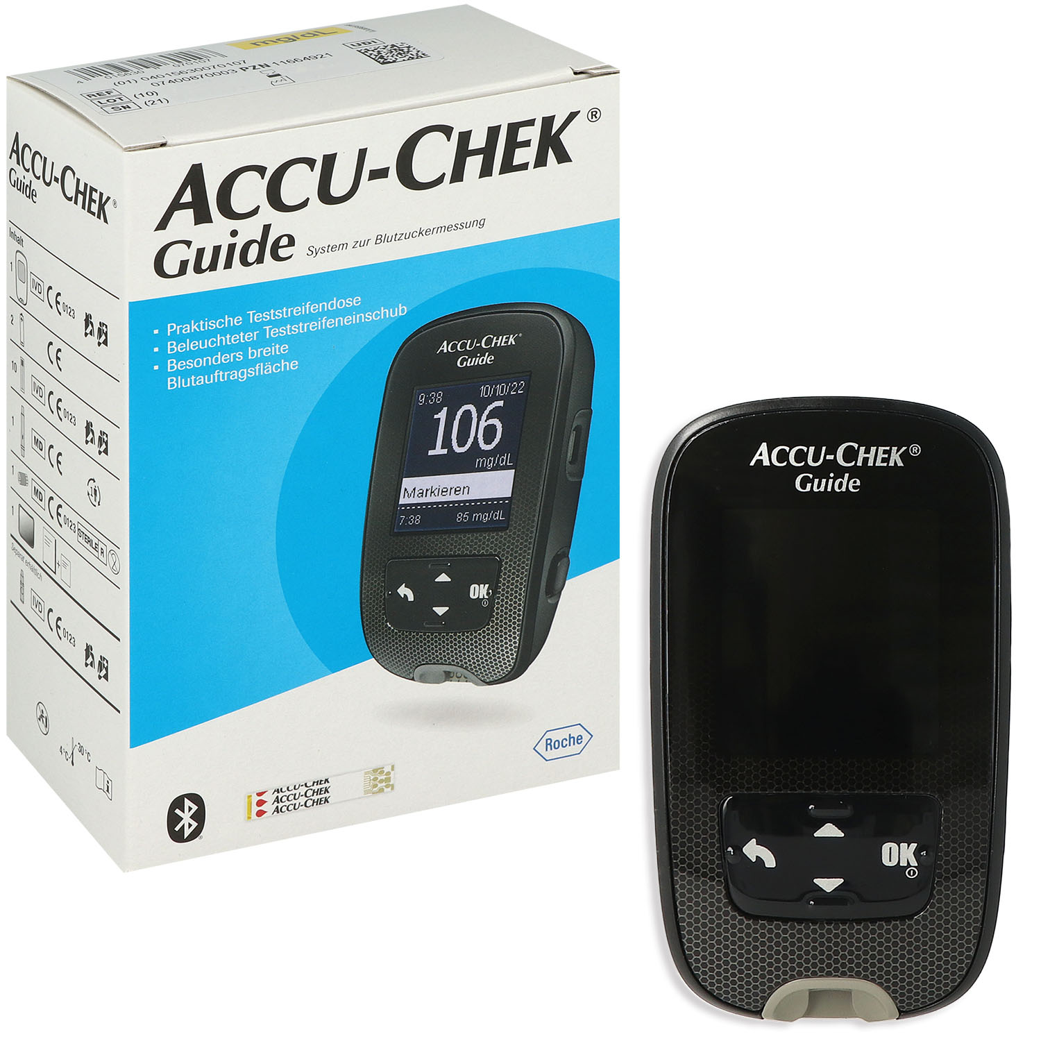 Accu-Chek Guide Blutzuckermessgerät - mg/dl - 1 Set