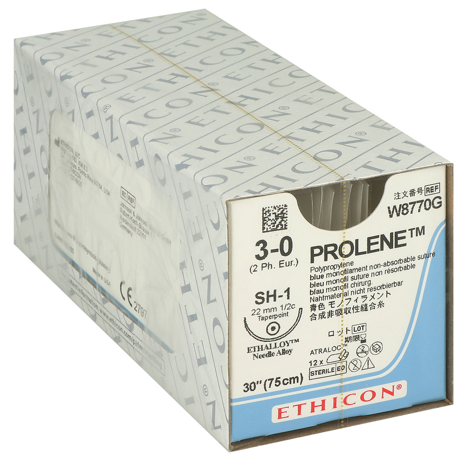 Prolene blau monofil W8770G; SH-1 22 mm; 3-0 70 cm - 12 St.