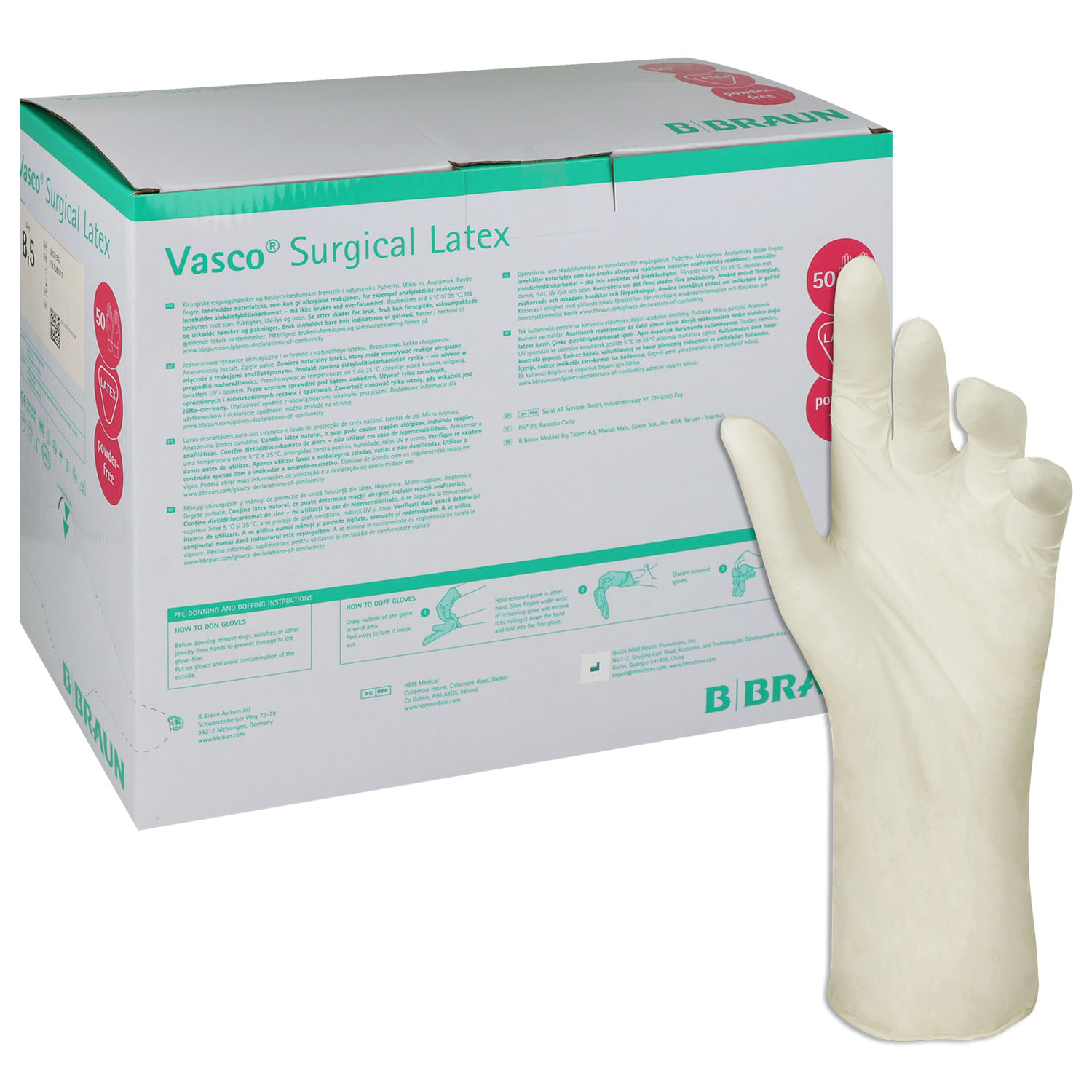 Vasco Surgical Latex, sterile OP-Handschuhe puderfrei