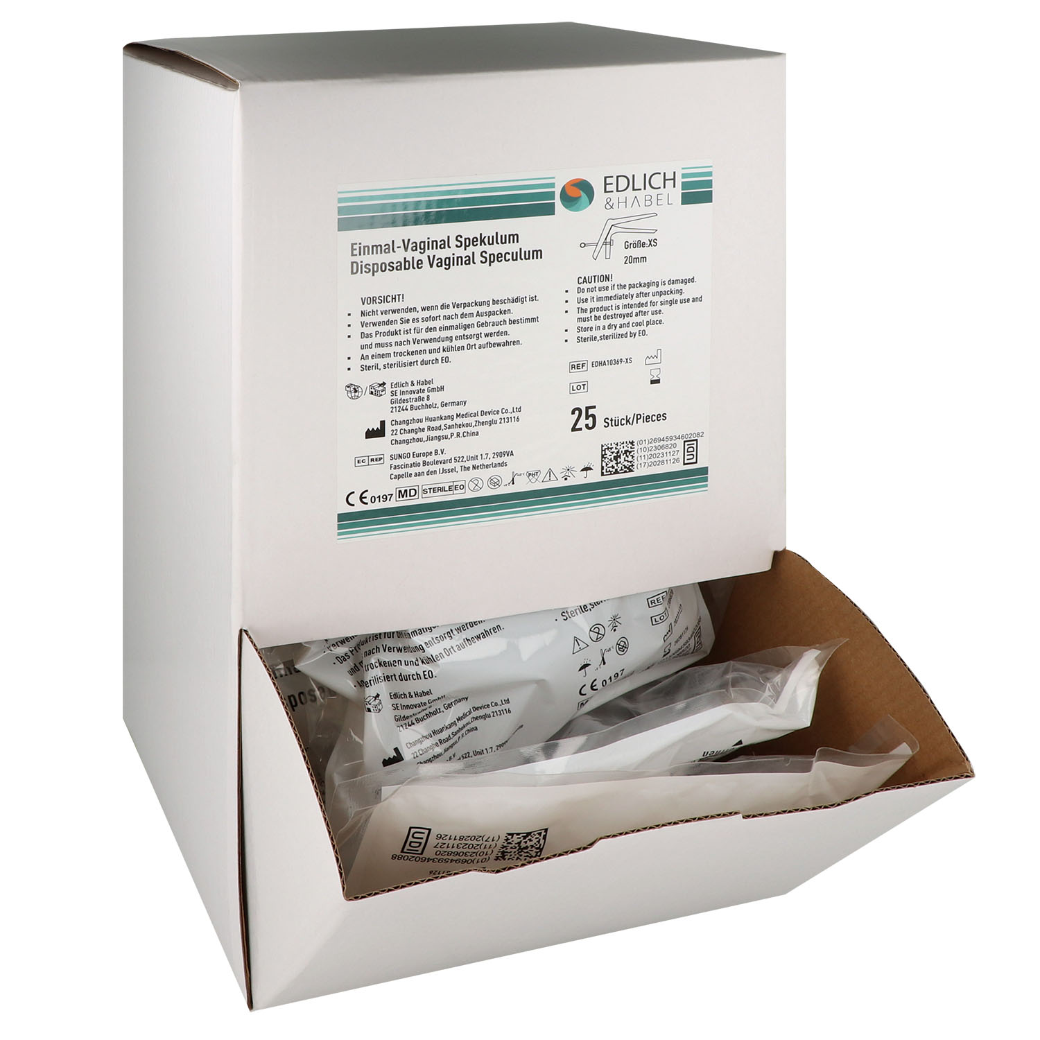 Vaginal Einmal-Spekulum mit Steckverschluss - 25 St.