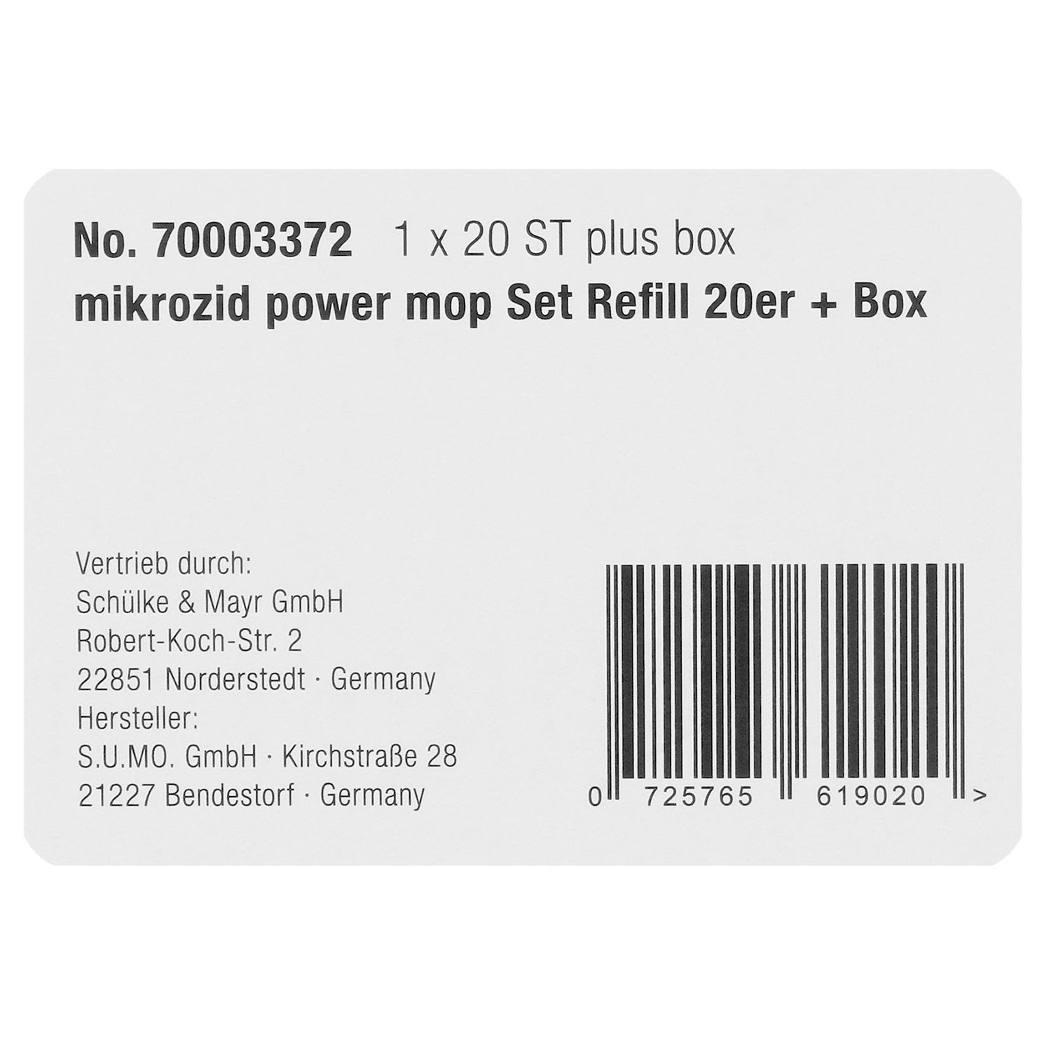 Mikrozid Power Mop Set (Eimer, Box und Refill mit 20 Flächendesinfektionstüchern)