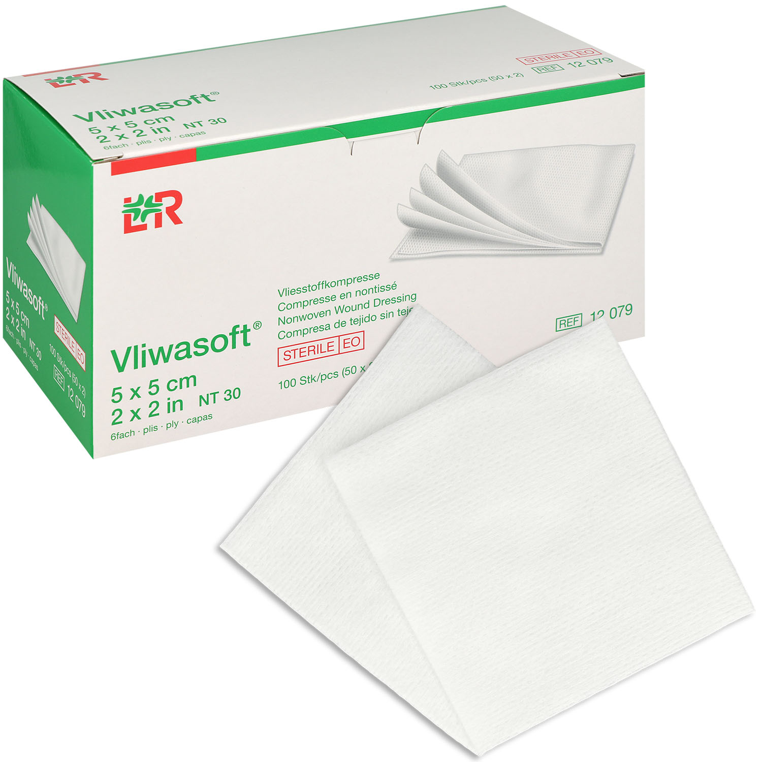Vliwasoft steril 5 x 5 cm - 50 x 2 St. 6-fach