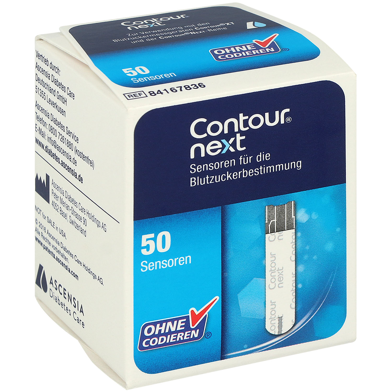 Sensoren für Contour Next Blutzuckermessgerät 50 Stück