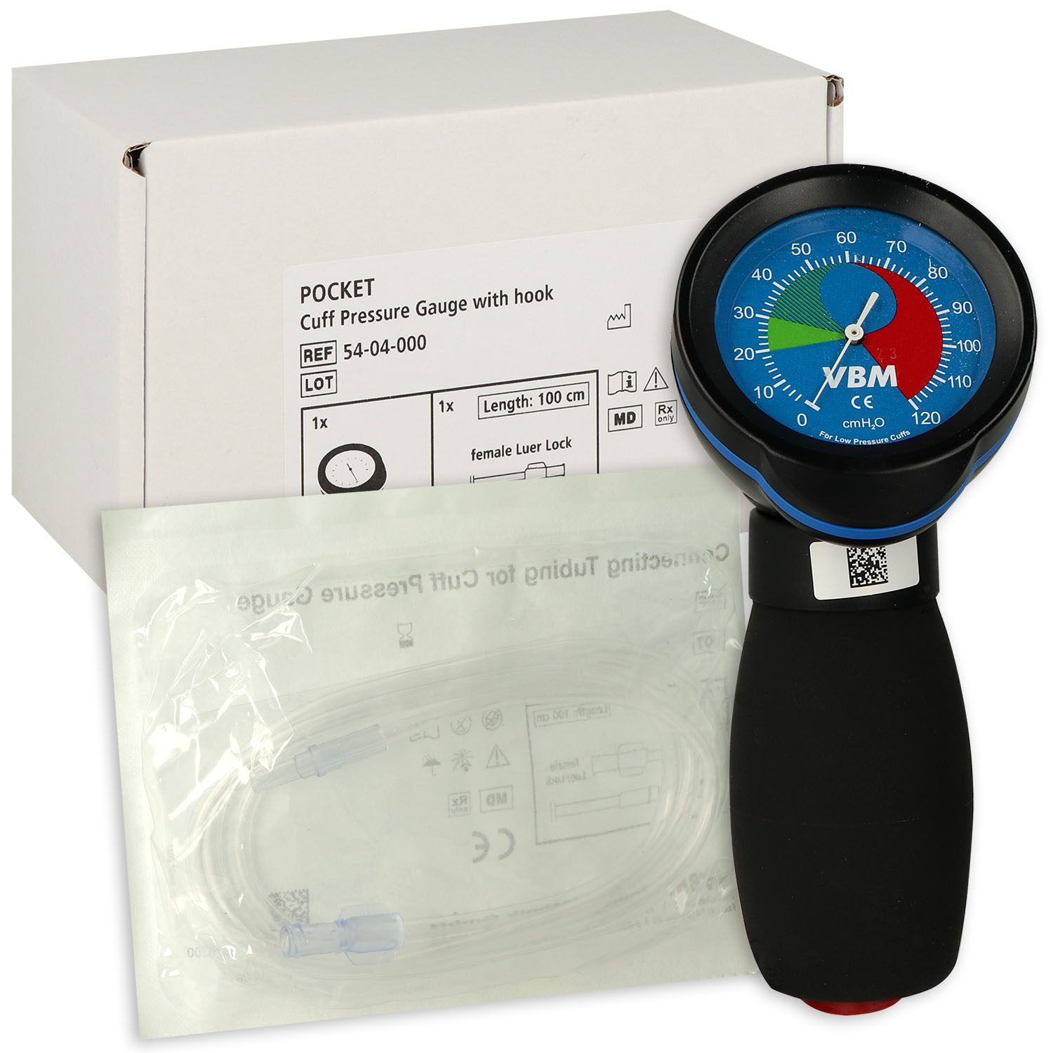 VBM Cuffdruckmessgerät Pocket, 50 mm Skala, Druckbereich 0 – 120 cmH2O