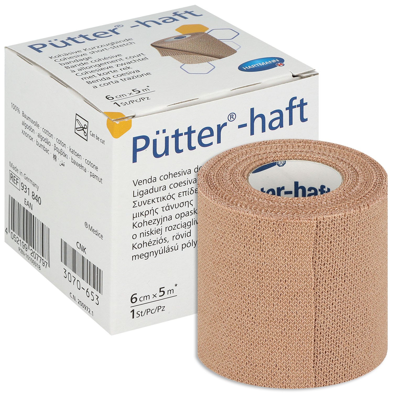 Pütter-haft Kohäsive Kurzzugbinde 6 cm x 5 m