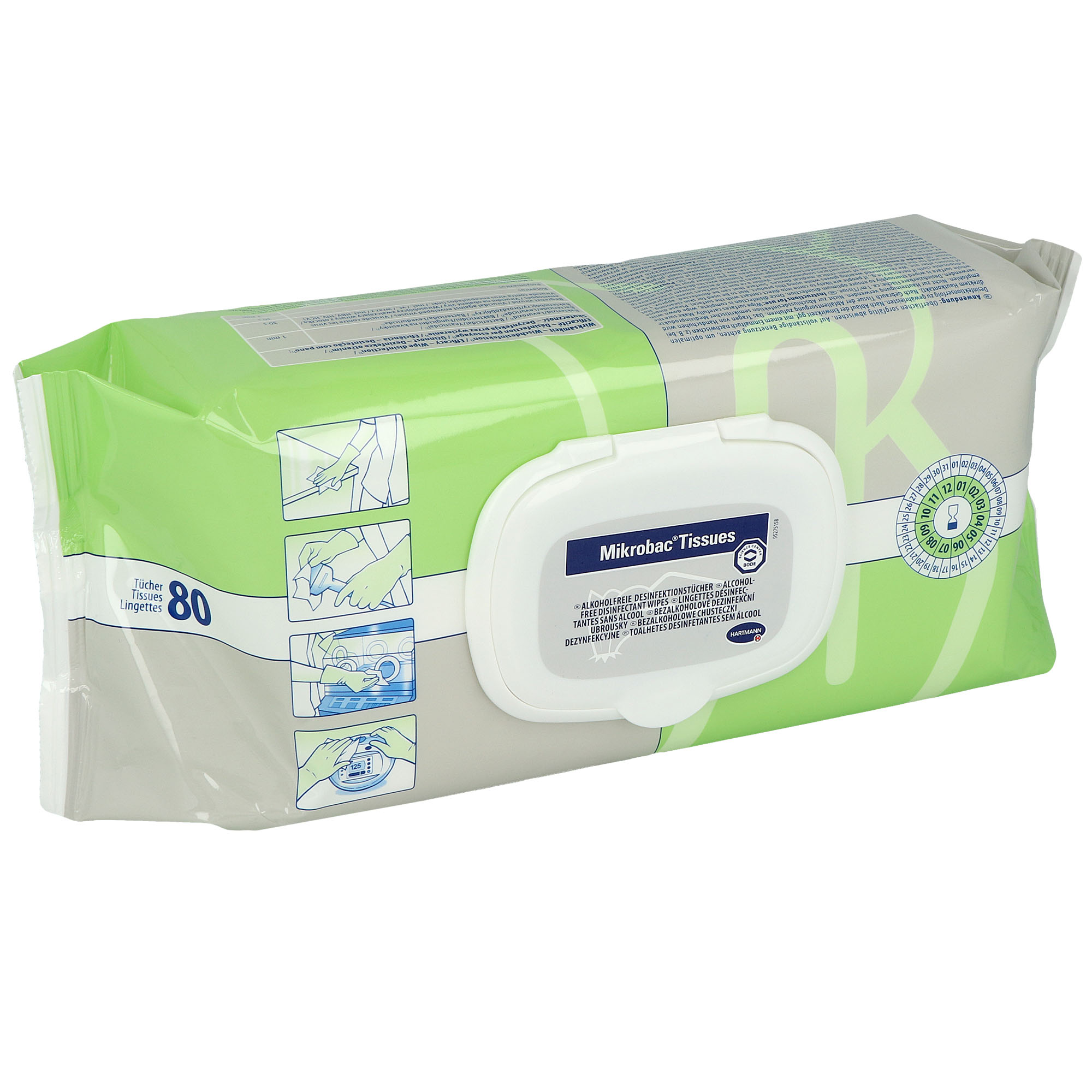 Mikrobac Tissues Flächendesinfektion Flow-Pack 80 Stück