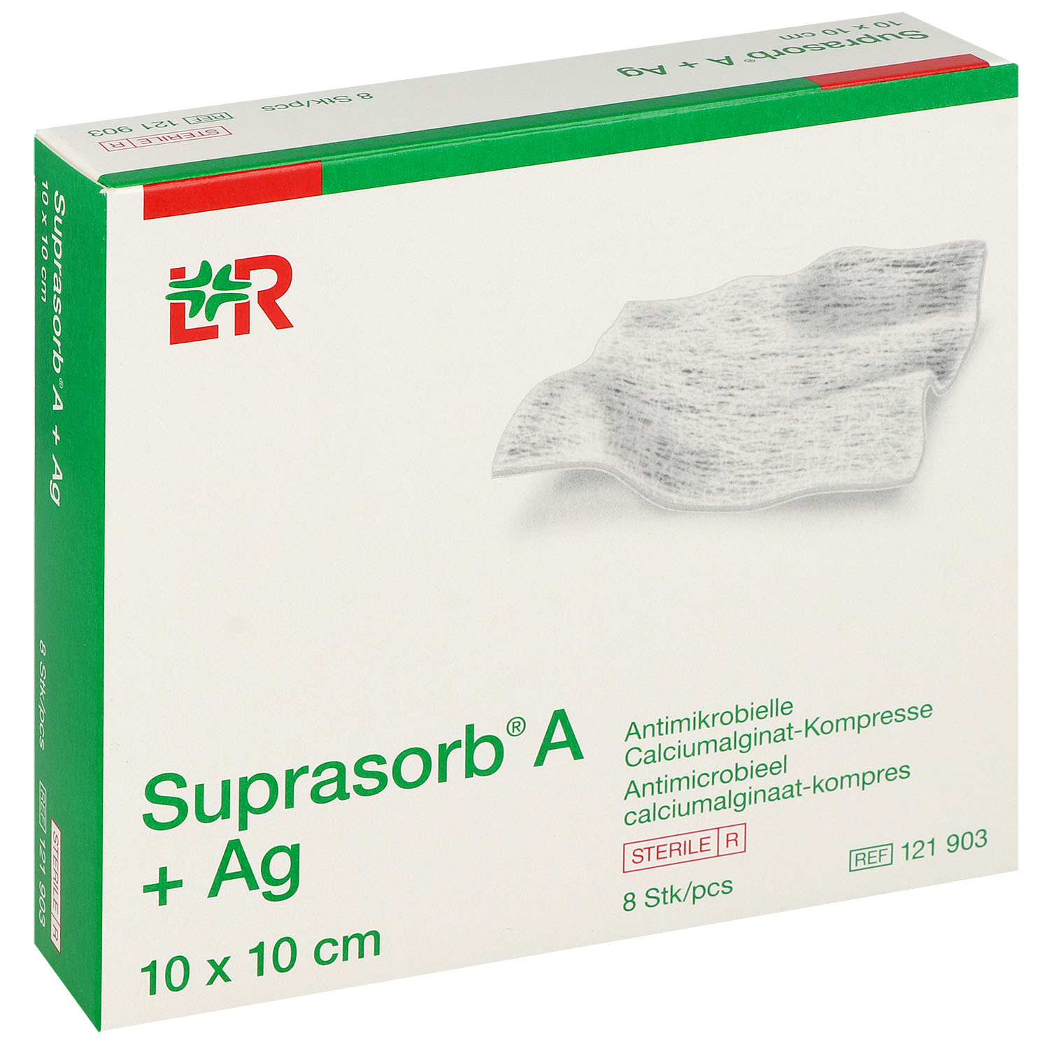 Suprasorb A + Ag Calciumalginat-Kompressen, steril einzeln eingesiegelt