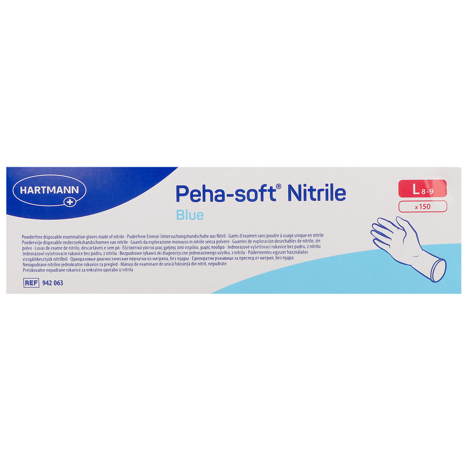 Peha-soft Nitrile Blue, unsteril, im Spenderkarton
